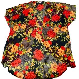 Colorful floral bohemian cover-up